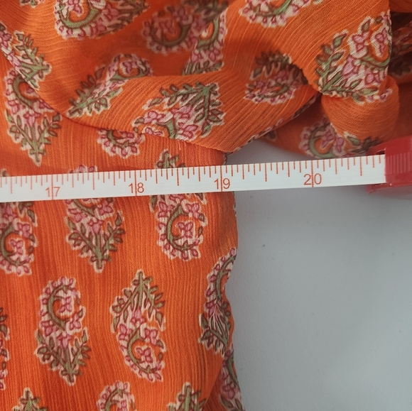 CeCe Orange Floral Women's Top, Size Large - Picture 7 of 8